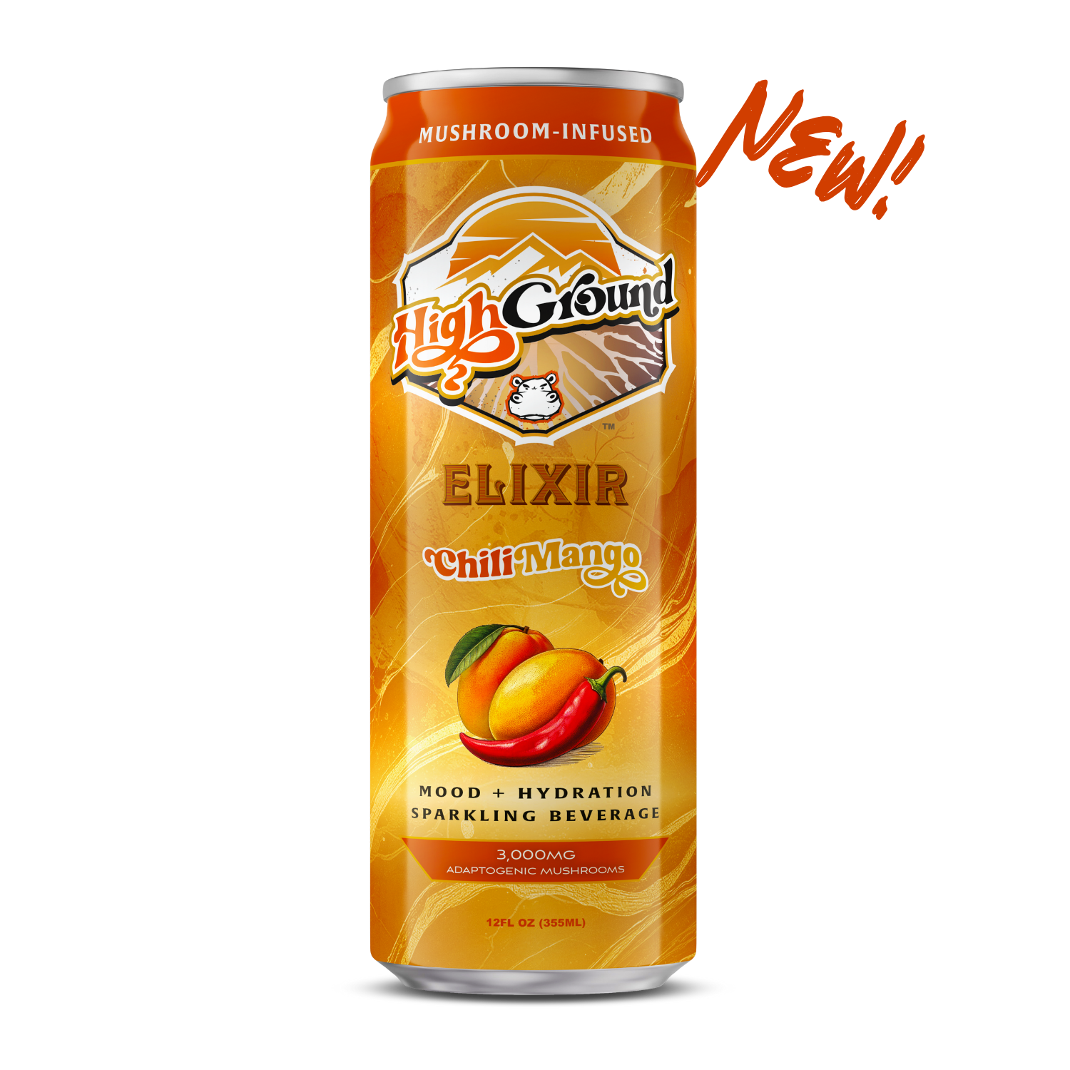 Adaptogenic Mushrooms Mood + Hydration Sparkling Drink - Chili Mango